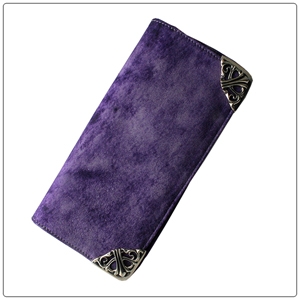 クロムハーツスーパーコピー 財布（Chrome Hearts）ロング・シングルフォールド・チップス・3ビル・ダークパープル・ヴィンテージレザー（ノベルティレザー）(メンズ）
